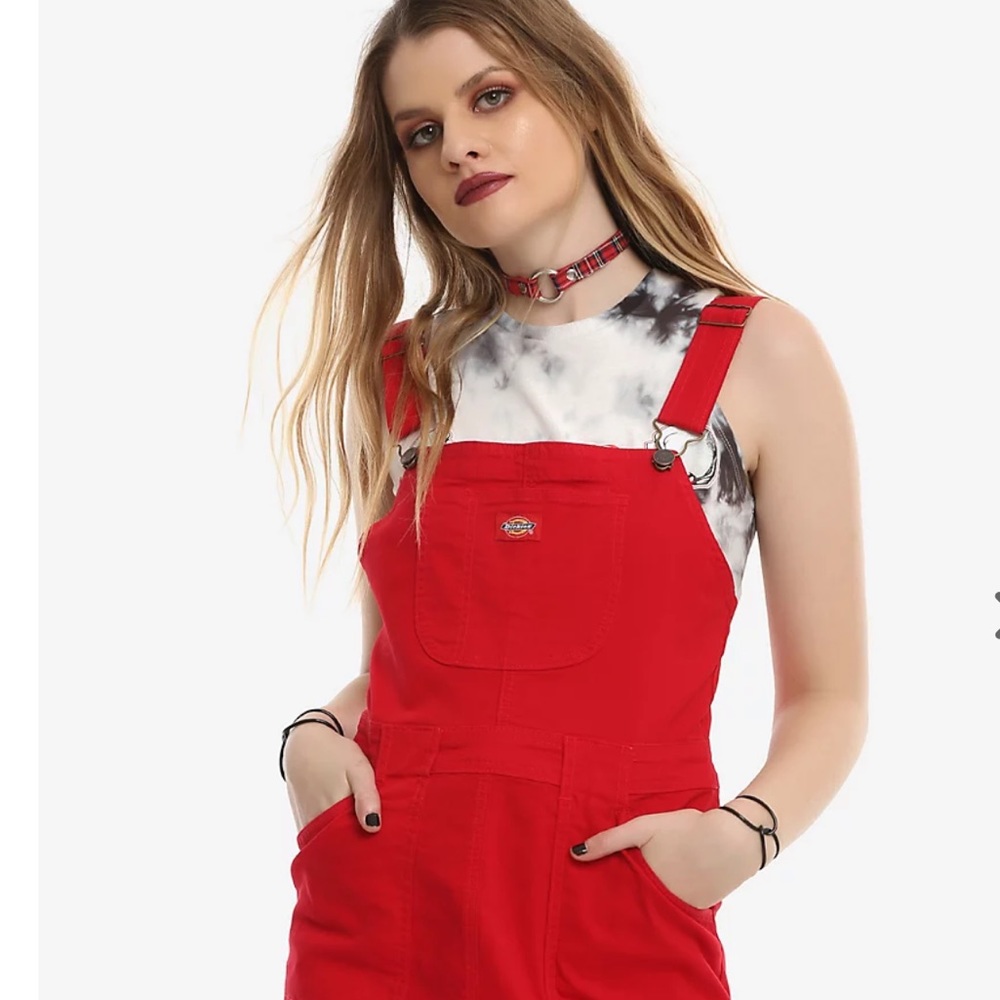 JUNIORS DICKIES OVERAL DRESS RED SIZE SMALL